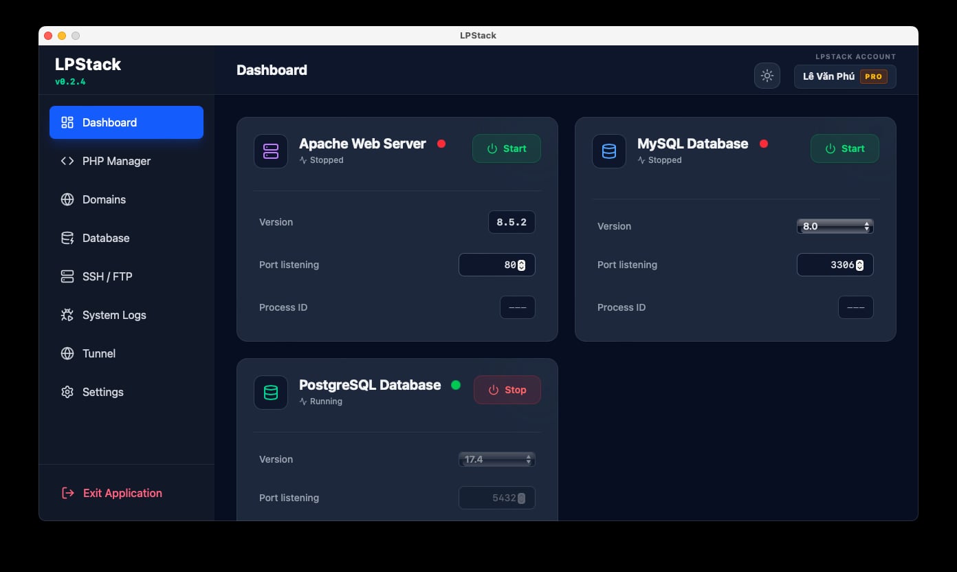 Hỗ trợ PostgreSQL