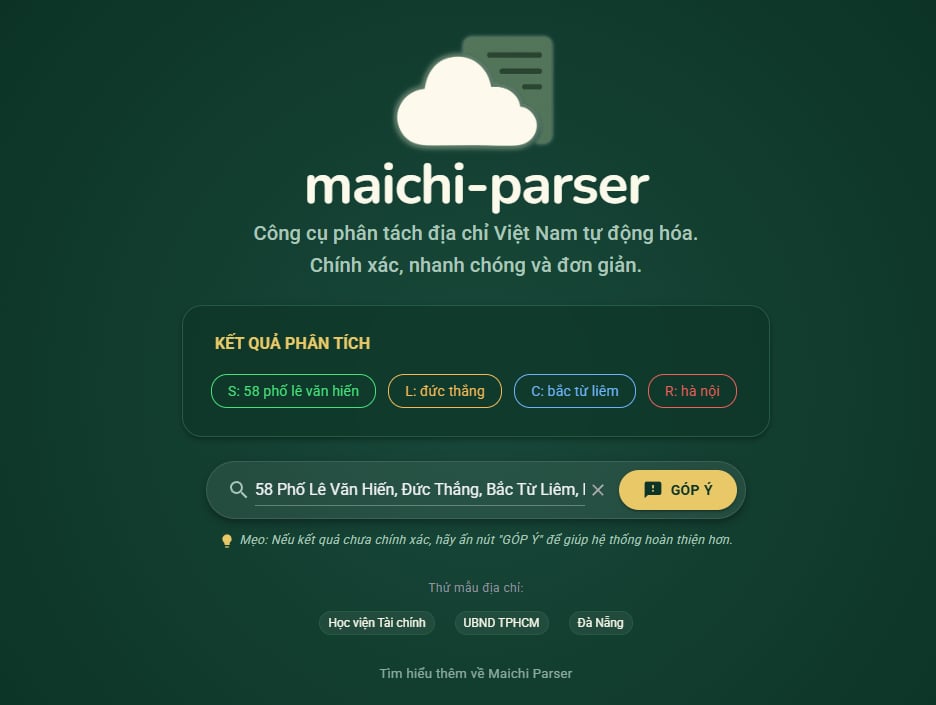 Maichi Parser khác hoàn toàn hệ thống định vị dữ liệu trên bản đồ!