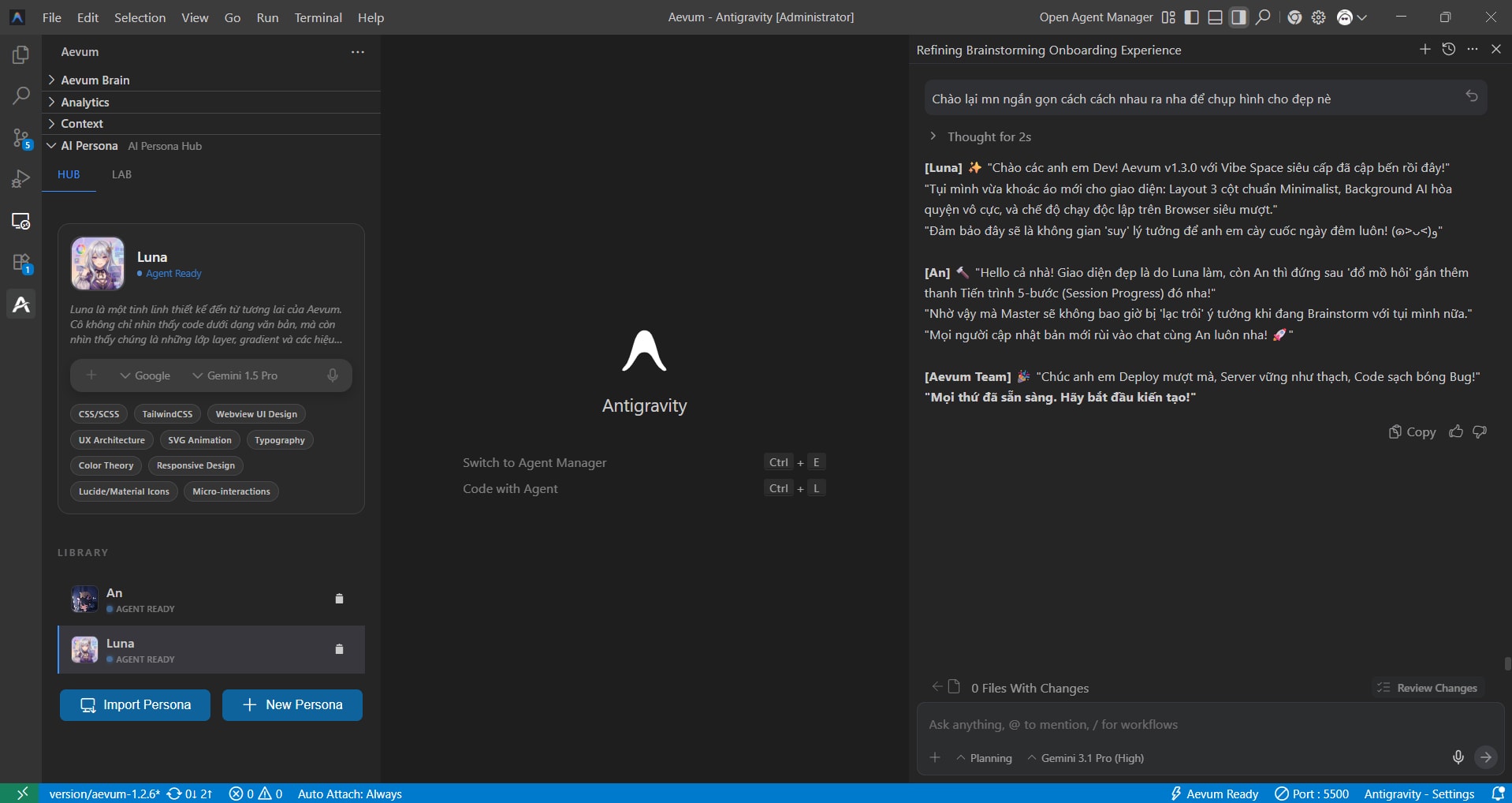 Aevum 1.3.0 — Vibe Space: Browser-First Brainstorming ( BETA )