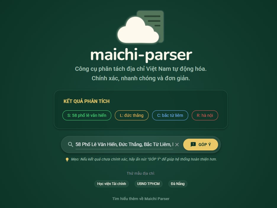 Maichi Parser khác hoàn toàn hệ thống định vị dữ liệu trên bản đồ!